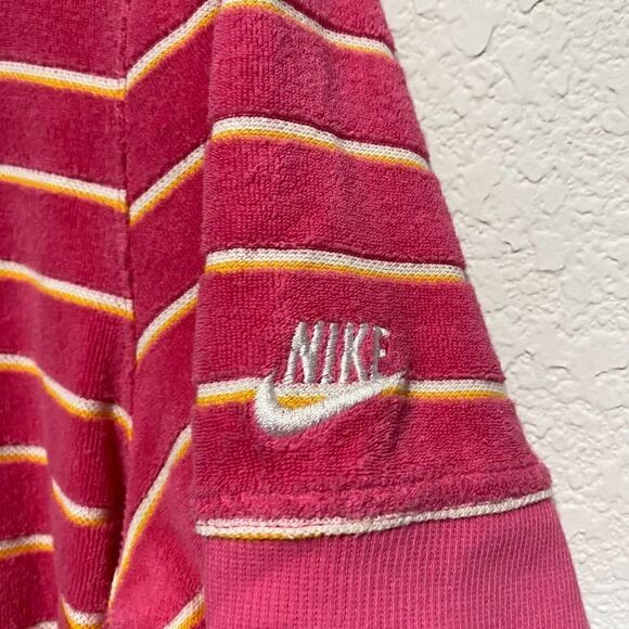 Nike Sportwear Pocket Full Zip Hooded Jacket PinK Large ( 12-14 ) Striped - Picture 3 of 7
